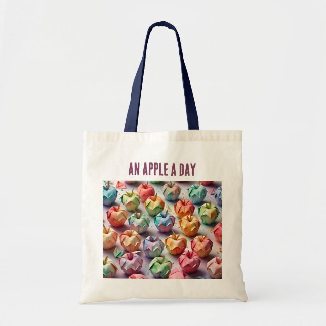 Origami Pattern - An Apple a Day Tote Bag (Front)
