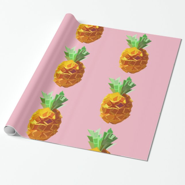 Origami Pineapple Wrapping Paper (Unrolled)