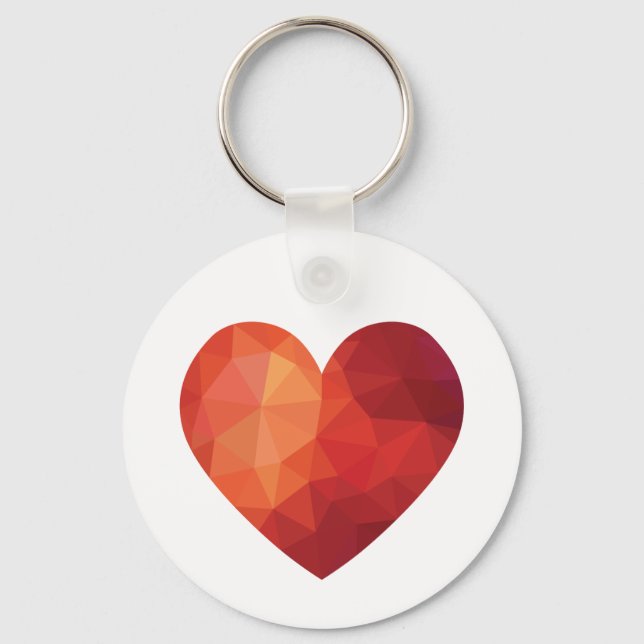 Origami romantic red heart key ring (Front)