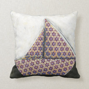 Origami Sailboat on Star Design Paper Cushion