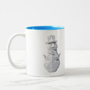 Origami Snowman in Top Hat Mug
