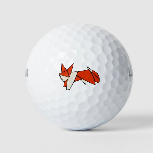 Origami Textured Patterned Fox Golf Balls (Front)