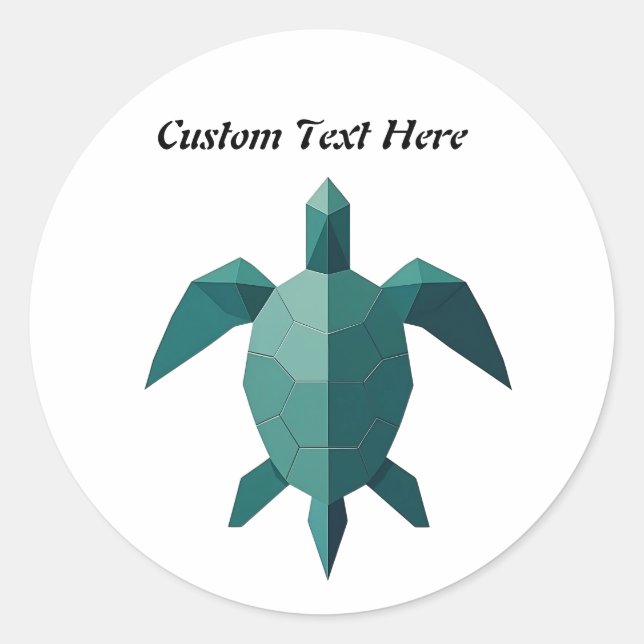 Origami Turtle Beach Art Classic Round Sticker (Front)