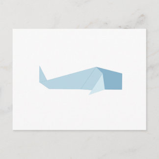 Origami whale postcard