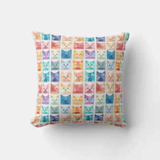Origami Whiskers throw Pillow