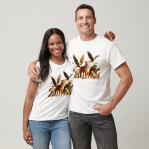 Origami Wildlife Art - Geometric Animal Design T-Shirt
