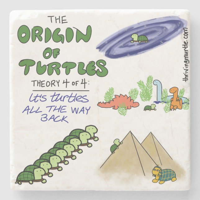 Origin of Turtles Theory 4 Stone Coaster (Front)
