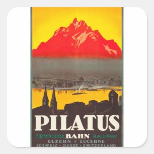 Origina Lucerne, Switzerland Travel Poster 1920s Square Sticker