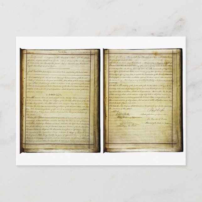 ORIGINAL 14th Amendment U.S. Constitution Postcard (Front)