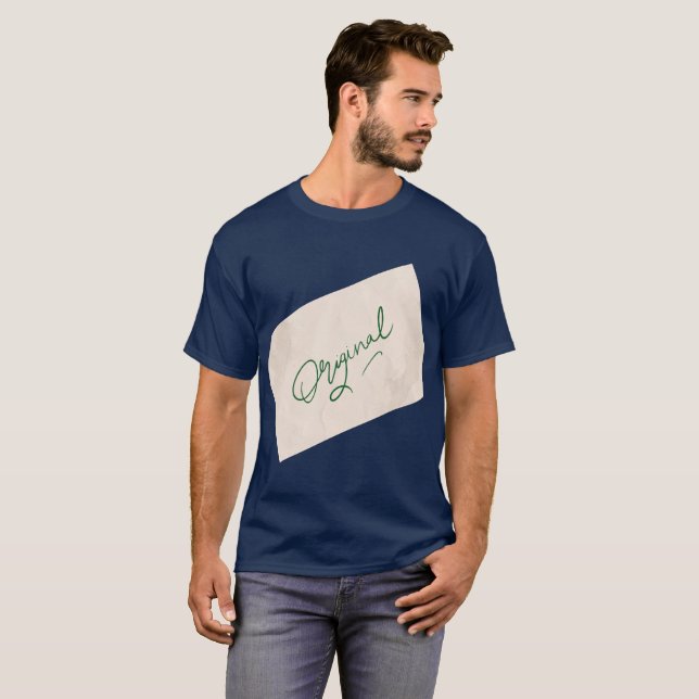 Original 1 Navy Blue Men's Basic T-shirt (Front Full)