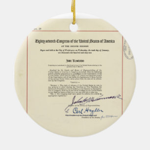 ORIGINAL 24th Amendment U.S. Constitution Ceramic Ornament