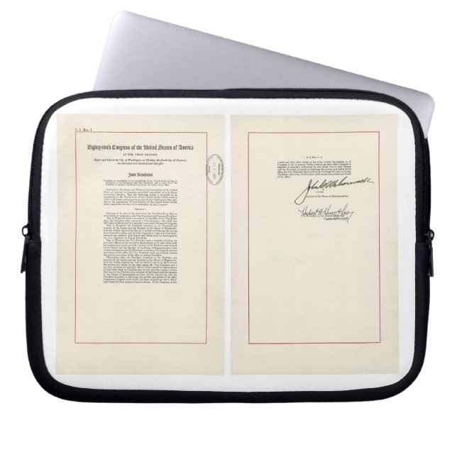 ORIGINAL 25th Amendment U.S. Constitution Laptop Sleeve (Front)