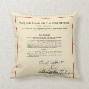 ORIGINAL 26th Amendment U.S. Constitution Cushion