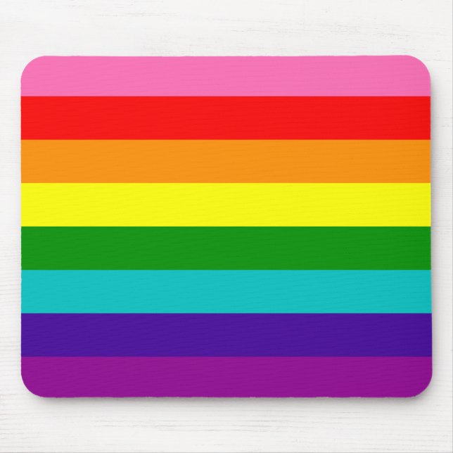 Original 8-Stripe LGBT Gay Pride Rainbow Flag Mouse Pad (Front)