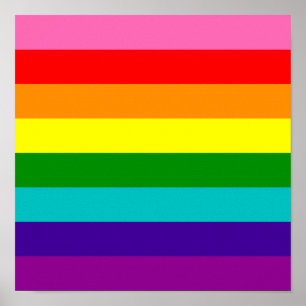 Original 8-Stripe LGBT Gay Pride Rainbow Flag Poster