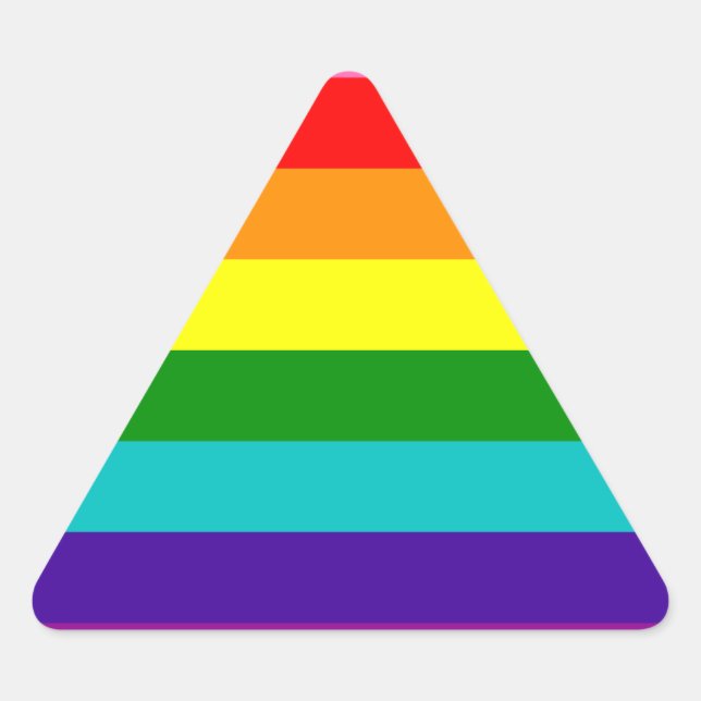 Original 8-Stripe LGBT Gay Pride Rainbow Flag Triangle Sticker (Front)