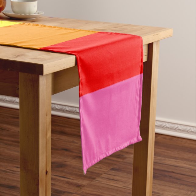 Original 8 Stripes LGBT Rainbow Flag Pattern Short Table Runner (In Situ)