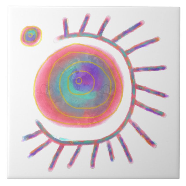 Original Abstract Art Ceramic Tile (Front)