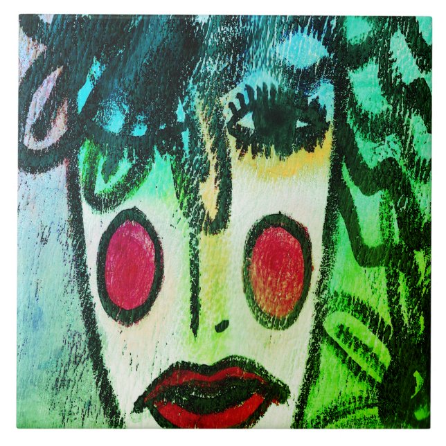 Original Abstract Art Ceramic Tile (Front)