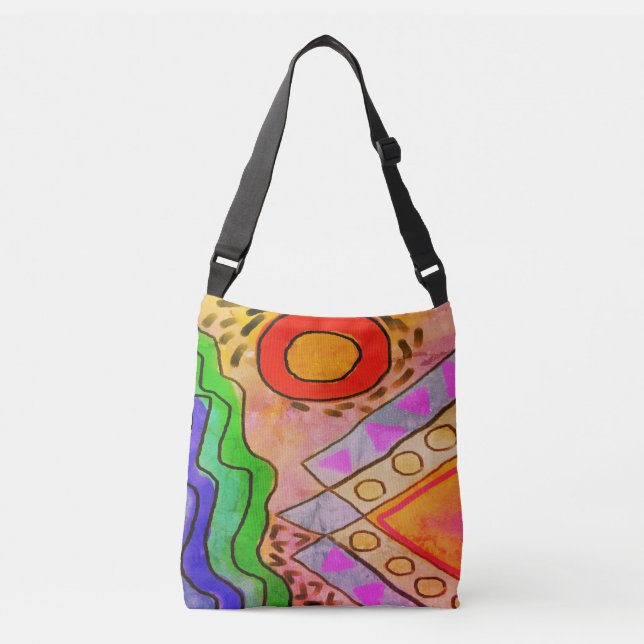 Original Abstract Art Crossbody Bag (Front)