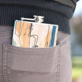 Original Abstract Art Hip Flask