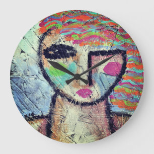 Original Abstract Art Large Clock