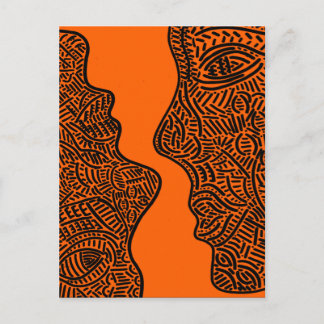 Original abstract art postcard