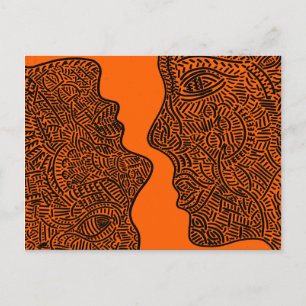 Original abstract art postcard
