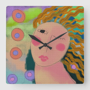 Original Abstract Art Square Wall Clock