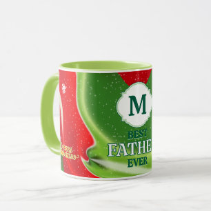 Original Abstract Best Ever Christmas MONOGRAM Mug