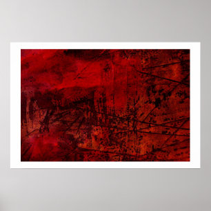 Original Abstract Canvas Print - Red Abstract Art