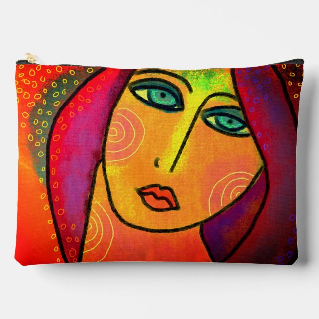 Original Abstract Digital Painting Accessory Pouch (Front)