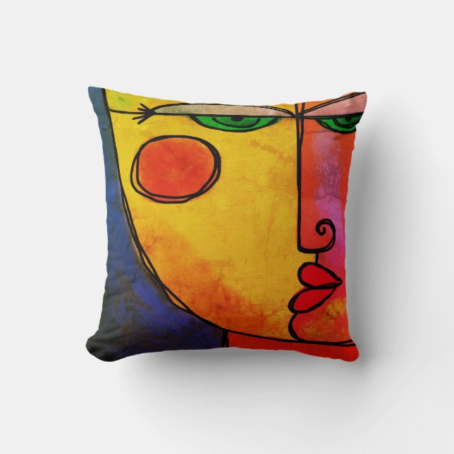Original Abstract Face Painting Cushion (Front)