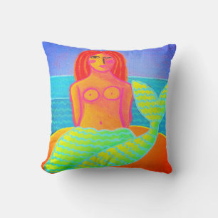 Original Abstract Mermaid Painting Cushion