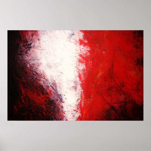Original Abstract Painting Print Red Tones Modern (Front)
