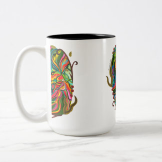 Original Abstract Portal Pattern Two-Tone Coffee Mug