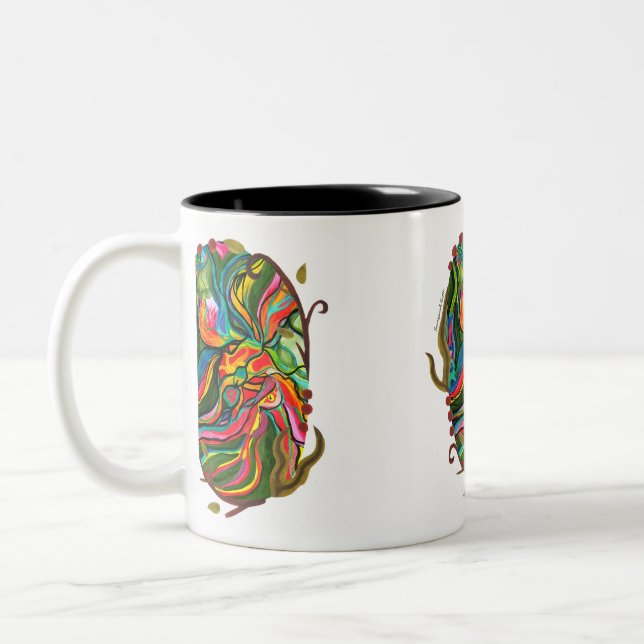 Original Abstract Portal Pattern Two-Tone Coffee Mug (Left)