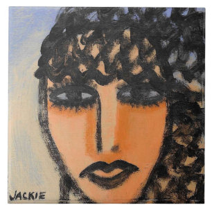 Original Abstract Portrait of a Woman Ceramic Tile