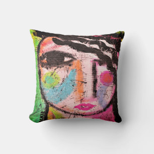 Original Abstract Portrait of a Woman Cushion