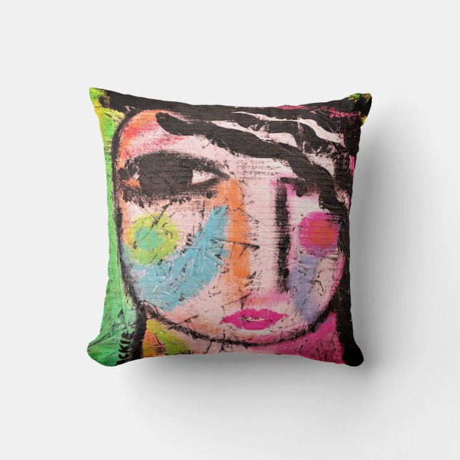 Original Abstract Portrait of a Woman Cushion (Front)
