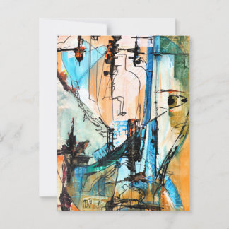 Original Acrylic Painting On Postcard
