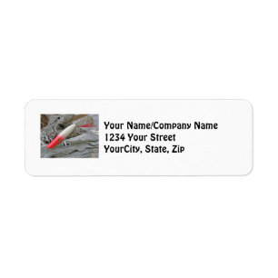 Original AJS Pencil Popper Fishing Lure Return Address Label