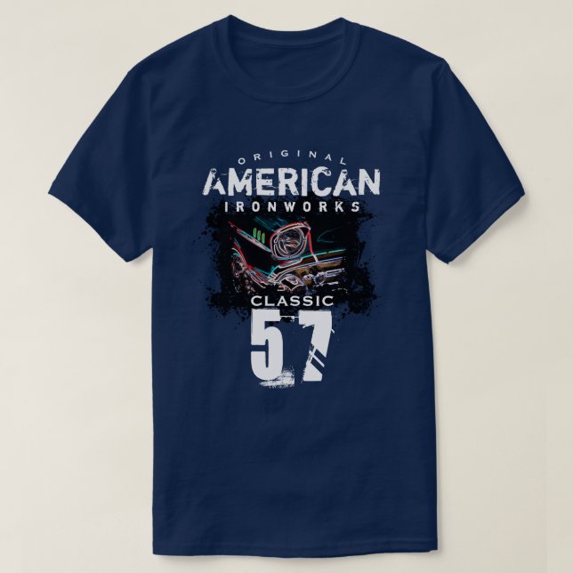 Original American Ironworks Classic 57 Car T-Shirt (Design Front)