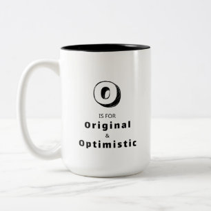 Original and Optimistic O - Personalised Luxury Two-Tone Coffee Mug