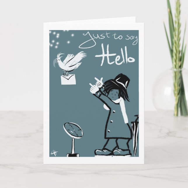Original and unique Just to say Hello Holiday Card (Front)