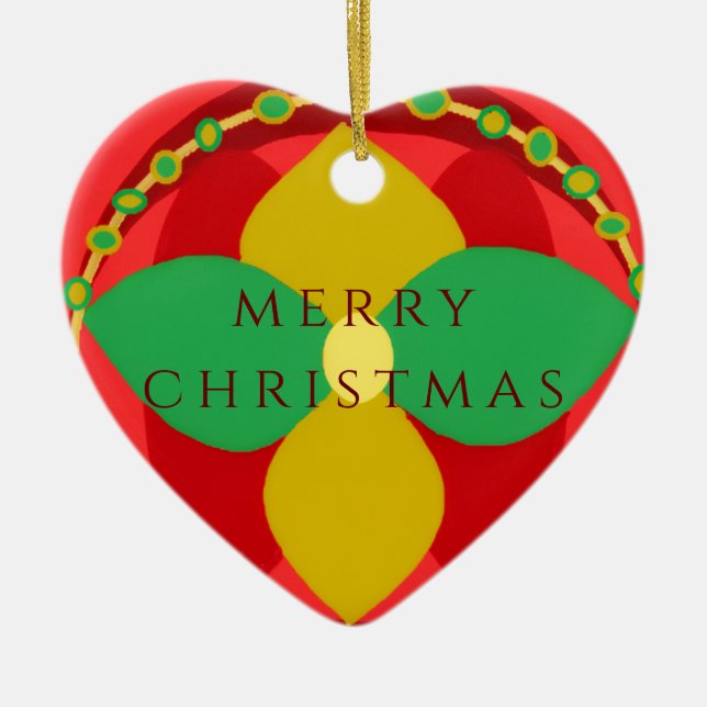 Original Art Design Christmas Ceramic Ornament (Front)