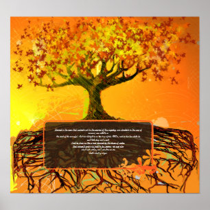 Original Art- Distressed Grunged Roots Tree Poster