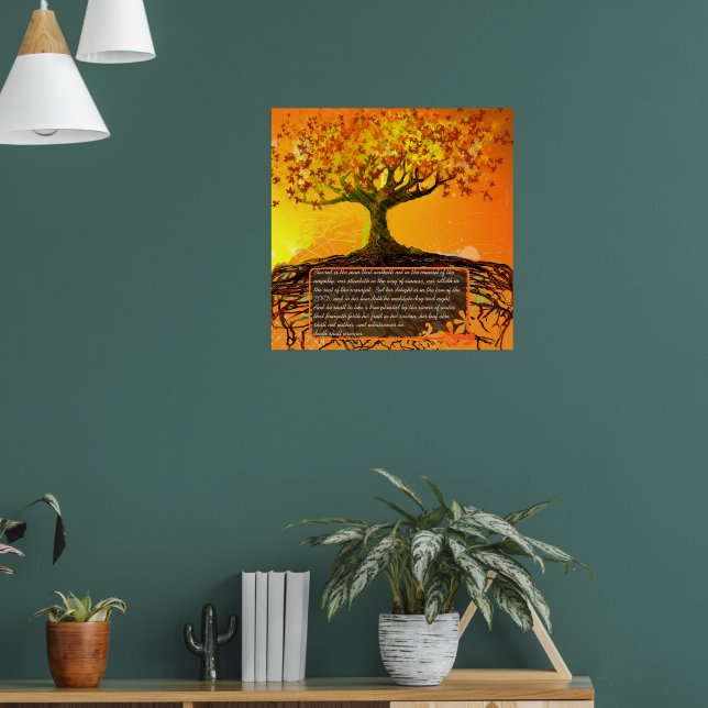 Original Art- Distressed Grunged Roots Tree Poster (Living Room 1)