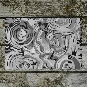 Original Art Floral Grey & Black Design Outside Doormat