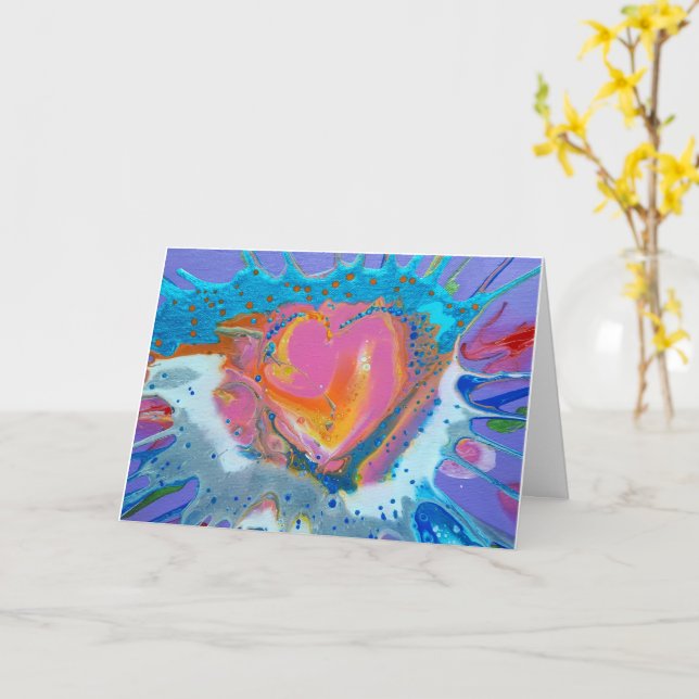 Original art "Heart Me" Card (Yellow Flower)